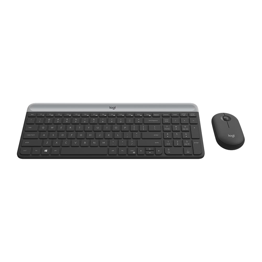 Slim Logitech wireless keyboard and mouse Graphite