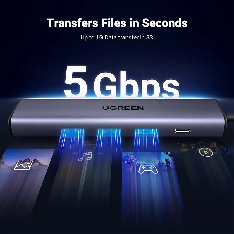 UGREEN CM475 USB 3.0 Hub with Gigabit Ethernet – 60554 - Image 5