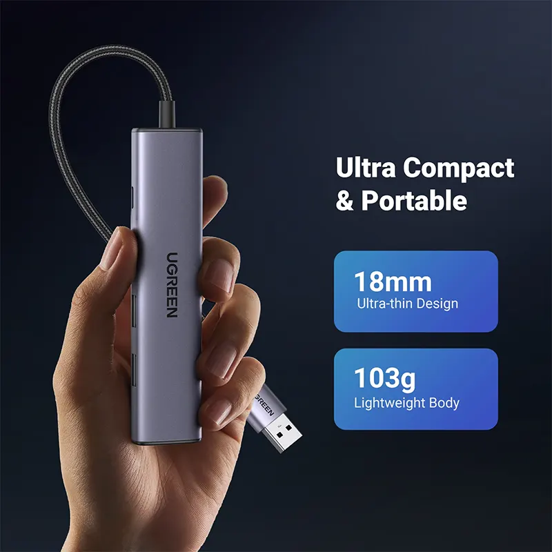 UGREEN CM475 USB 3.0 Hub with Gigabit Ethernet – 60554 - Image 2